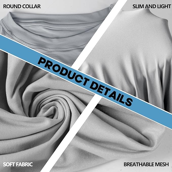 Men's Compression Shirts Long Sleeve Running Athletic Undershirts Workout Baseball Base Layer Fishing Rash Guard Tops 2 Pack