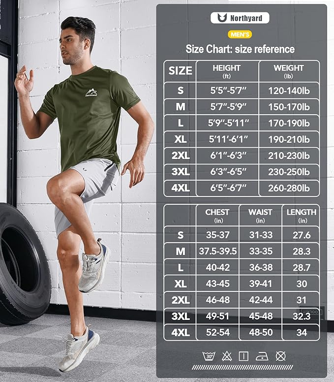 NORTHYARD Men's UPF 50+ Sun Protection Shirts Swim SPF UV Quick Dry Short Sleeve T-Shirts for Athletic Fishing Rash Guard