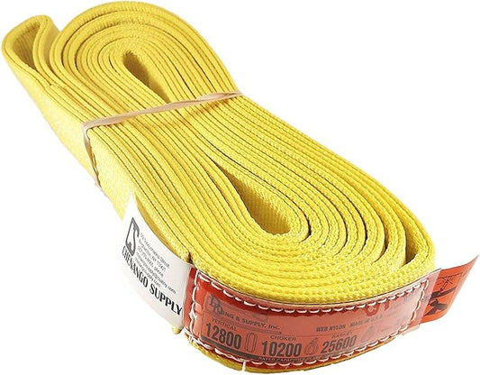 DD Sling (USA Made) 1" & 2" Widths by 4' to 30' Lengths in Listing, 2 Ply, Endless Nylon Lifting Slings, 12,800 lbs Vert, 10,200 lbs Choker, 25600 lbs Basket (2" x14')
