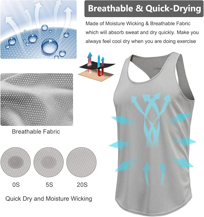 Boyzn Men's 1, 3 or 5 Pack Y-Back Workout Tank Tops, Athletic Muscle Gym Tank Tops, Fitness Bodybuilding Sleeveless T-Shirts