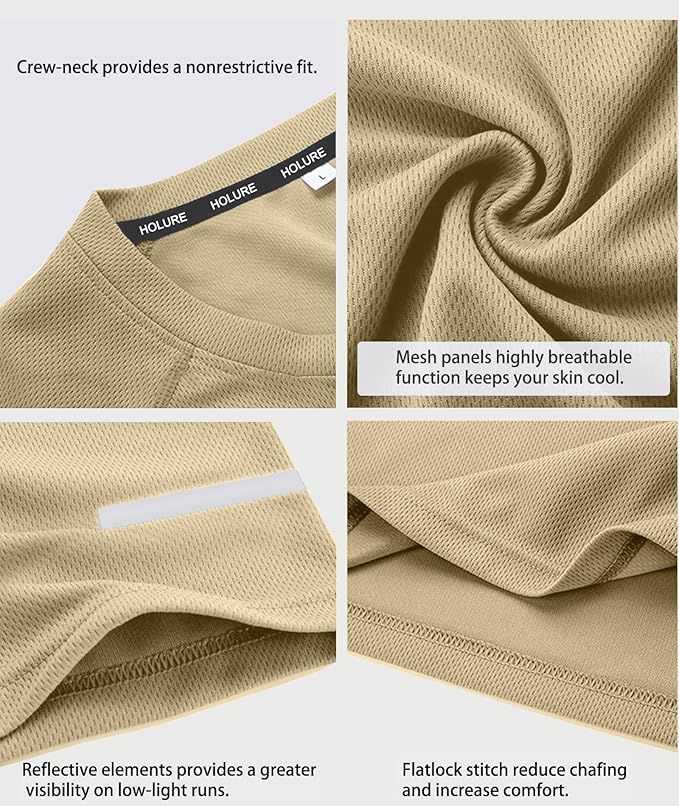 Holure Men's Mesh Quick-Dry Short Sleeve Workout T-Shirt