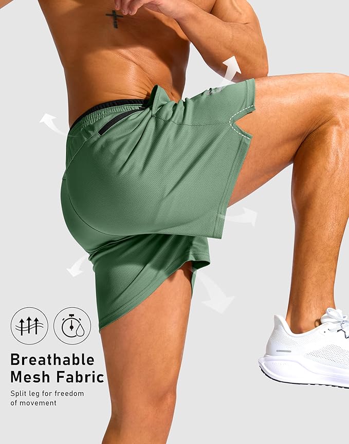 G Gradual Men's Running Athletic Shorts with Zipper Pocket 5"/ 7" Lightweight Quick Dry Gym Workout Shorts for Tennis Active