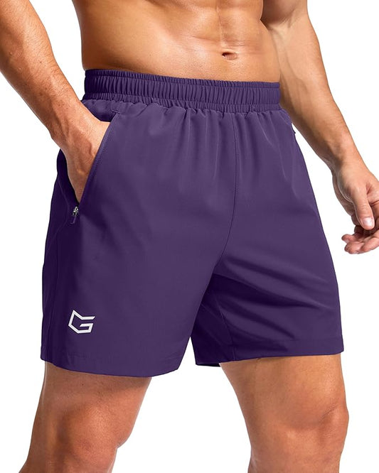 G Gradual Men's Athletic Running Shorts with Zipper Pockets Quick Dry 7"/ 5"/ 9" Workout Gym Shorts for Basketball Hiking