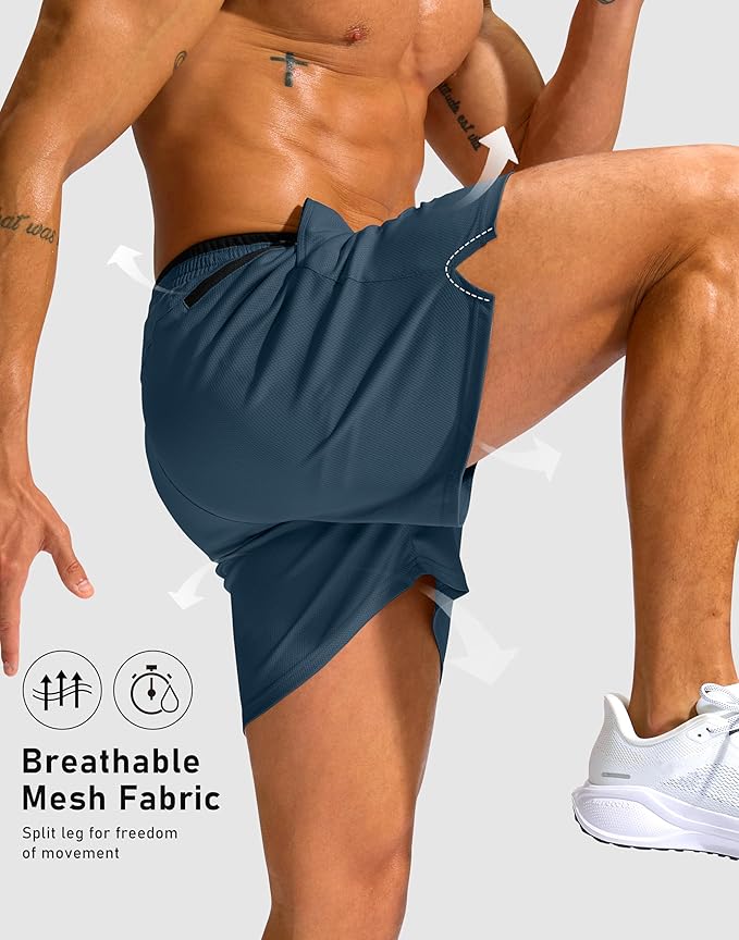 G Gradual Men's Running Athletic Shorts with Zipper Pocket 5"/ 7" Lightweight Quick Dry Gym Workout Shorts for Tennis Active