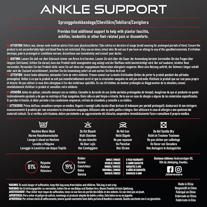 Sleeve Stars Ankle Brace for Women & Men, Ankle Wrap for Sprain, Compression Sleeve for Plantar Fasciitis Relief, Easy Customizable Support: w/ Removable Strap (Pair/M:10"-12"/Mocha Brown)