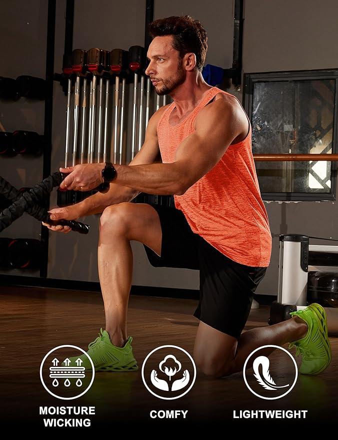 MAGCOMSEN Mens Workout Tank Tops Undershirt Cotton Muscle Athletic Sleeveless Shirts for Gym