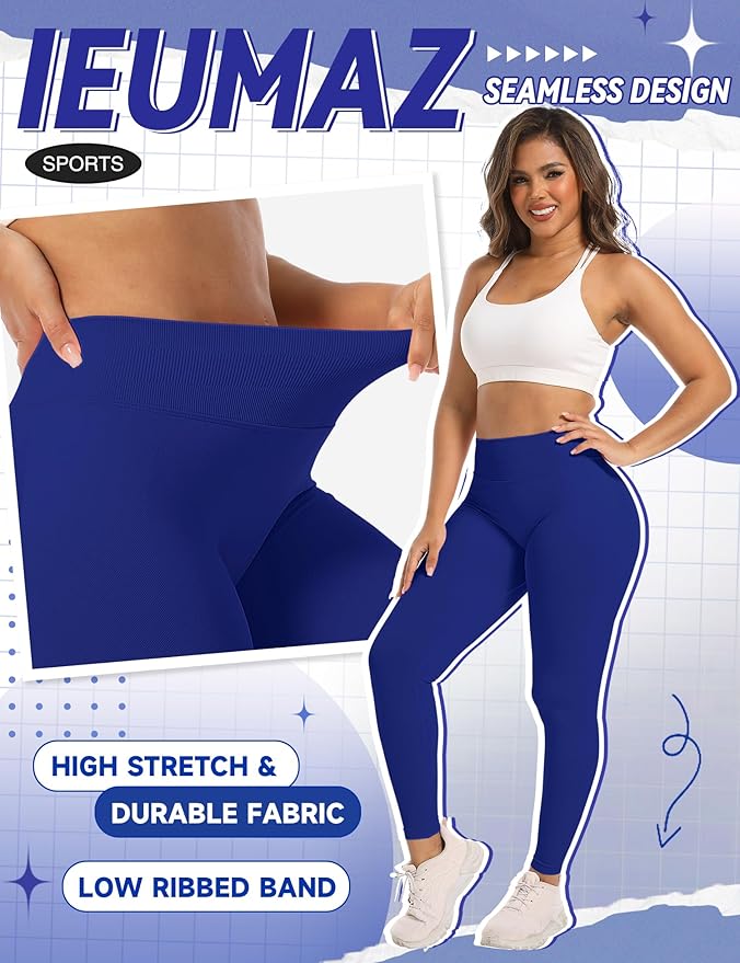 Scrunch Butt Lifting Leggings for Women Gym Seamless Workout Leggings Mid Low Waist Tummy Control Yoga Pants