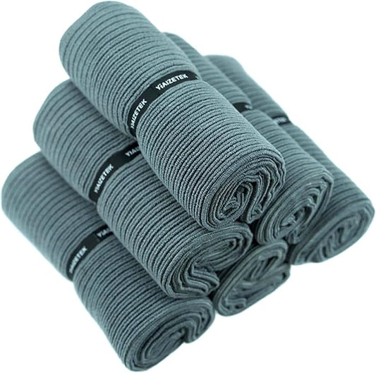 Microfiber Gym Towels with Snap Straps, Yoga Towel for Home and Gym, 16 Inch x 28 Inch, 6 Pack (Grey, 16" x 28")