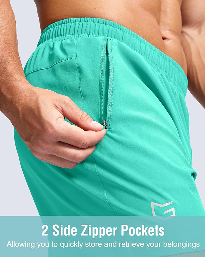 G Gradual Men's Athletic Running Shorts with Zipper Pockets Quick Dry 7"/ 5"/ 9" Workout Gym Shorts for Basketball Hiking