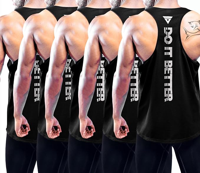 Boyzn Men's 1, 3 or 5 Pack Y-Back Workout Tank Tops, Athletic Muscle Gym Tank Tops, Fitness Bodybuilding Sleeveless T-Shirts