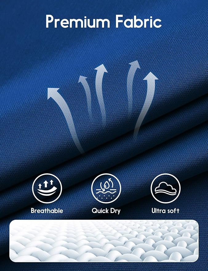 Men's Long Sleeve Moisture Wicking Athletic Shirts, Dry Fit Long Sleeve UV Protection Shirts Men for Workout, Running, Hiking