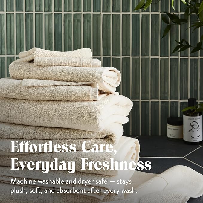 Brooklinen Super-Plush Turkish Cotton Bath Sheets Set of 2 Cotton, 820 GSM, Highly Absorbent, Machine Washable, Perfect for Home & Bathroom (40" x 65", Vanilla)