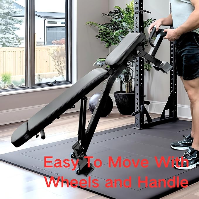 YOUTEN 1300 LB Weight Bench With Headrest Heavy Capacity | 9-4-4 90° Adjustable Incline Decline Exercise Chair for Home Gym More Stable and Durable | Foldable Training Lifting Bench | Dragon Flag Handle for Abdominal Arm Workout 2025 New Version