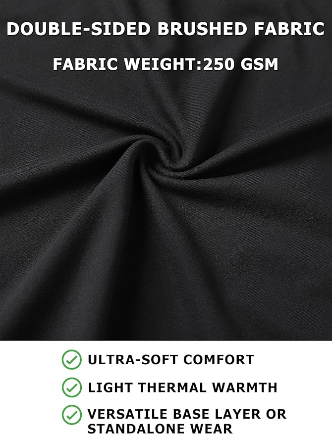 Mens Long Sleeve Turtleneck Workout Shirts Moisture Wicking Mock Neck Double Sides Brushed T-Shirts