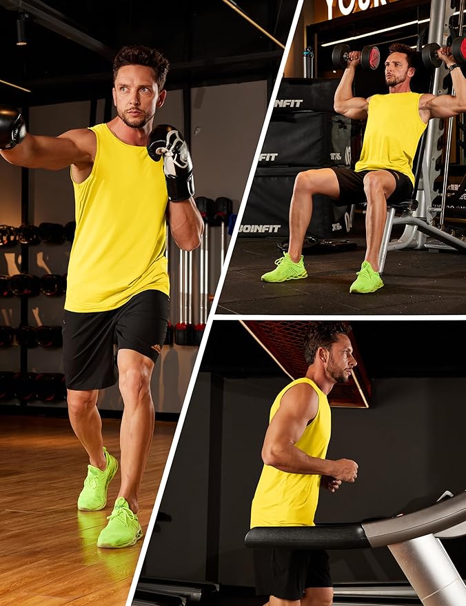 KEFITEVD Men's Workout Tank Tops Sleeveless Quick Dry UPF 80+ Summer Sun Shirts for Running Swim Gym Beach