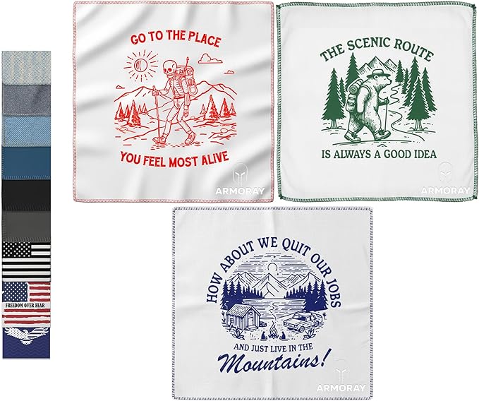 ARMORAY Sweat Absorbing Towel Handkerchief – Quick-Dry Microfiber Gym Towels for Face, Hands & Body – Workout Towel for Men, Sport Rag, Perfect for Tennis, Pickleball & Sauna Use by Women