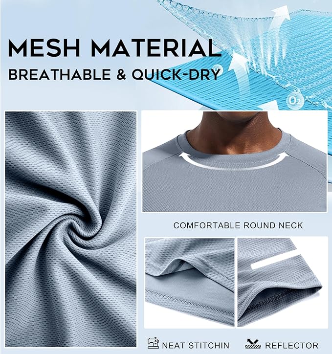 Holure Men's Mesh Quick-Dry Short Sleeve Workout T-Shirt