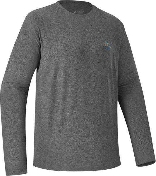 Men’s UPF 50+ Long Sleeve Performance T-Shirts Permanent UV Protective Quick Dry for Everyday Hiking Fishing Beach