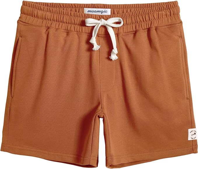 maamgic Mens Athletic Gym Shorts 5.5" Elastic Waist Casual Pajama Pocket Jogger Men Workout Short Pants