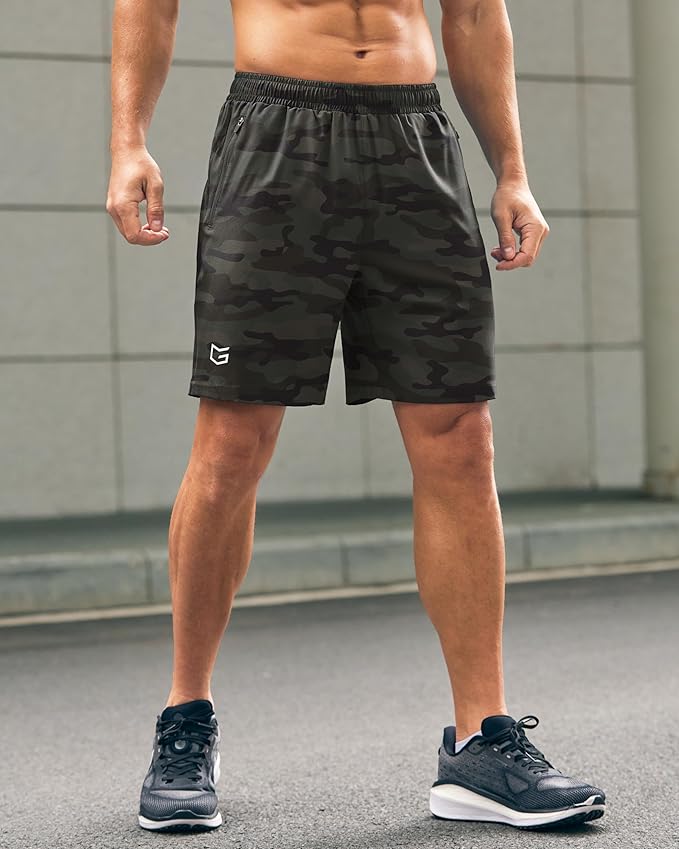 G Gradual Men's Athletic Running Shorts with Zipper Pockets Quick Dry 7"/ 5"/ 9" Workout Gym Shorts for Basketball Hiking