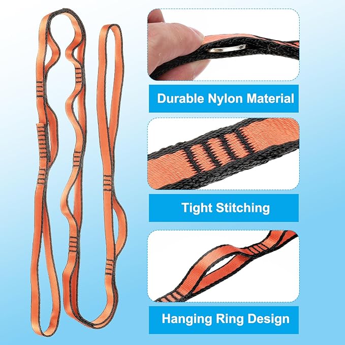 PATIKIL Daisy Chain Straps, Strong Climbing Strap Adjustable Nylon Chain Sling with Loops for Aerial Yoga Hammock Swing