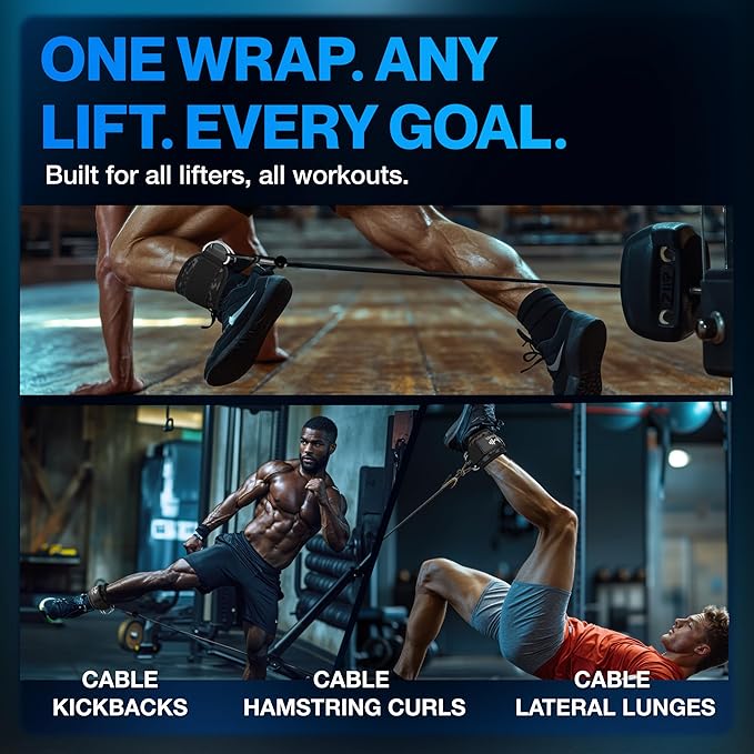 Modvel Gym Ankle Strap for Cable Machines – Glute & Leg Kickback Ankle Straps for Gym Workouts – Adjustable, Padded Support for Strength Training, Weightlifting, Rehab – Men & Women