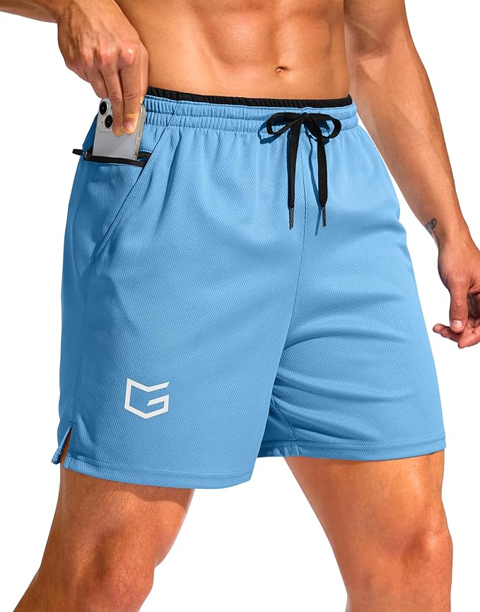 G Gradual Men's Running Athletic Shorts with Zipper Pocket 5"/ 7" Lightweight Quick Dry Gym Workout Shorts for Tennis Active