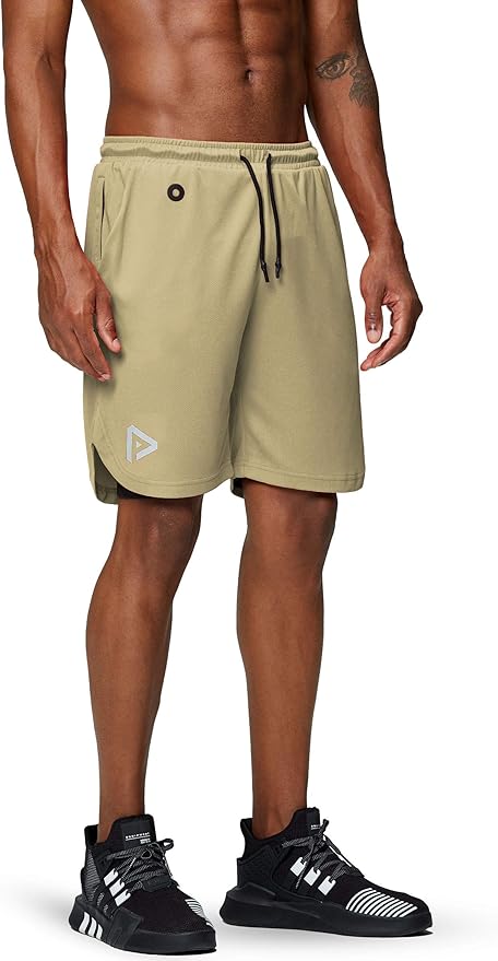 Pinkbomb Men's 2 in 1 Running Shorts Gym Workout Quick Dry Mens Shorts with Phone Pocket