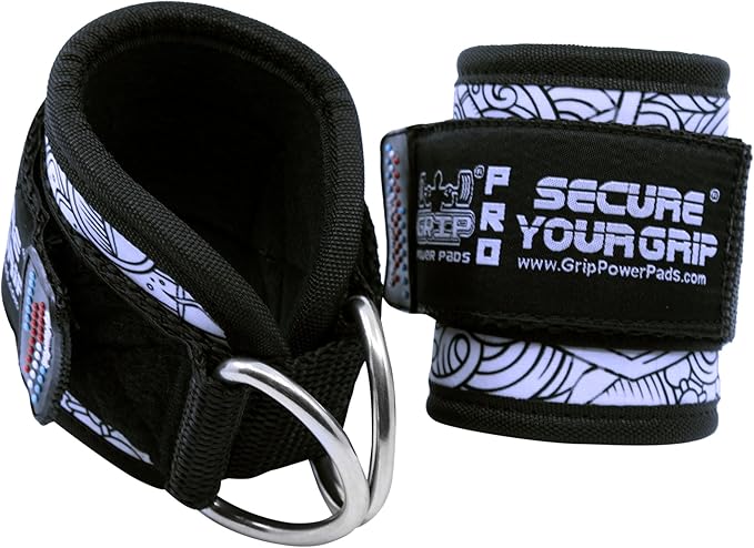 Ankle Straps for Cable Machines Double D-Ring Gym Adjustable Neoprene Premium Cuffs to Enhance Legs Abs & Glutes Kickbacks Workouts Leg Curls Extensions Booty Hip Abductors Exercise for Men & Women