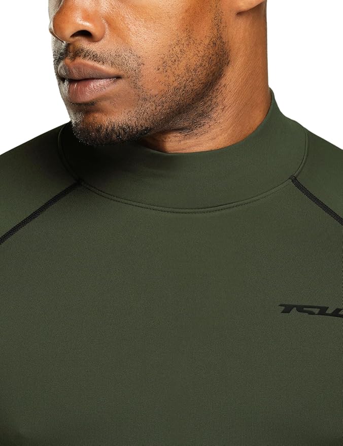 TSLA Men's Thermal Long Sleeve Compression Shirts, Mock/Turtleneck Winter Sports Running Base Layer Top