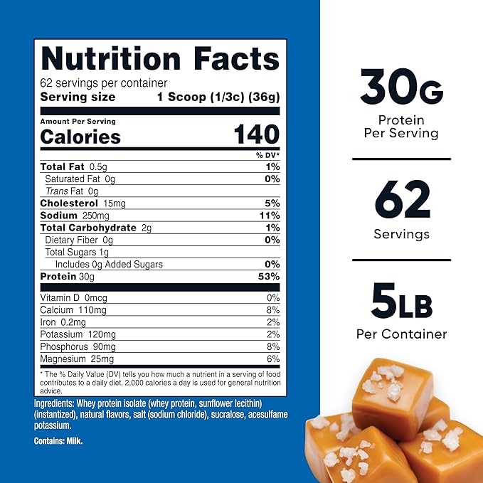 Nutricost Whey Protein Isolate (Salted Caramel, 5LBS)