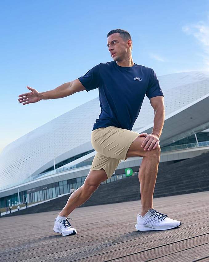 G Gradual Men's Athletic Running Shorts with Zipper Pockets Quick Dry 7"/ 5"/ 9" Workout Gym Shorts for Basketball Hiking