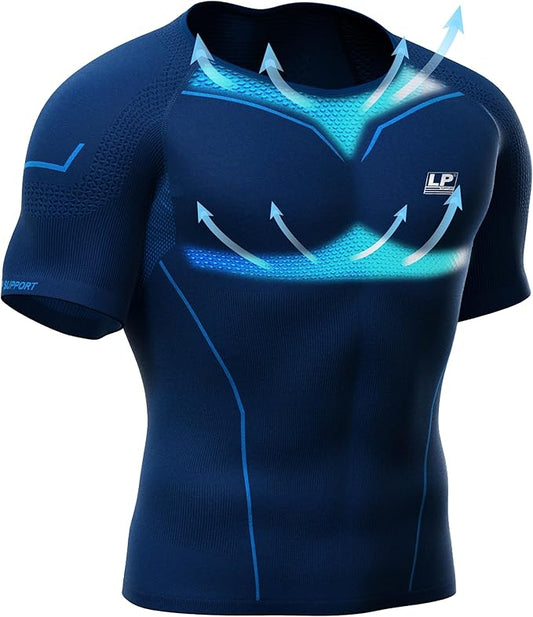 LP SUPPORT Men’s AIR Compression Short Sleeve Top ARM2301S - Workout, Gym, Yoga - Ultimate Comfort & Support Shapewear