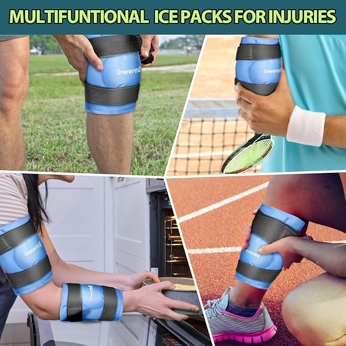 Ice Pack for Knees Reusable Cold Pack for Injuries, Knee Gel Ice Pack Wrap Pain Relief Replacement Surgery, Swelling, Meniscus Tear, ACL, Sports Injuries Blue
