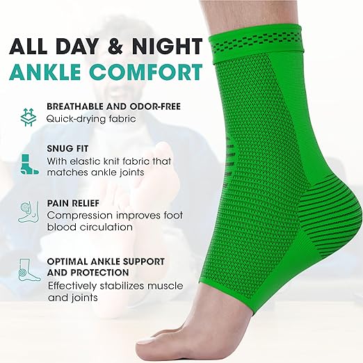 Modvel Foot & Ankle Brace Socks for Sprained Ankle Compression Sleeve - Plantar Fasciitis Relief Brace, Foot Support for pain Women & Men - Tendonitis & Arthritis Feet Sleeve, Stabilizing Ankles Wrap