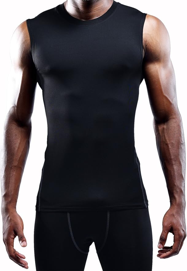 NELEUS Men's 3 Pack Dry Fit Compression Tank Top