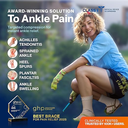 Modvel Foot & Ankle Brace Socks for Sprained Ankle Compression Sleeve - Plantar Fasciitis Relief Brace, Foot Support for pain Women & Men - Tendonitis & Arthritis Feet Sleeve, Stabilizing Ankles Wrap