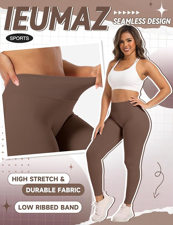 Scrunch Butt Lifting Leggings for Women Gym Seamless Workout Leggings Mid Low Waist Tummy Control Yoga Pants