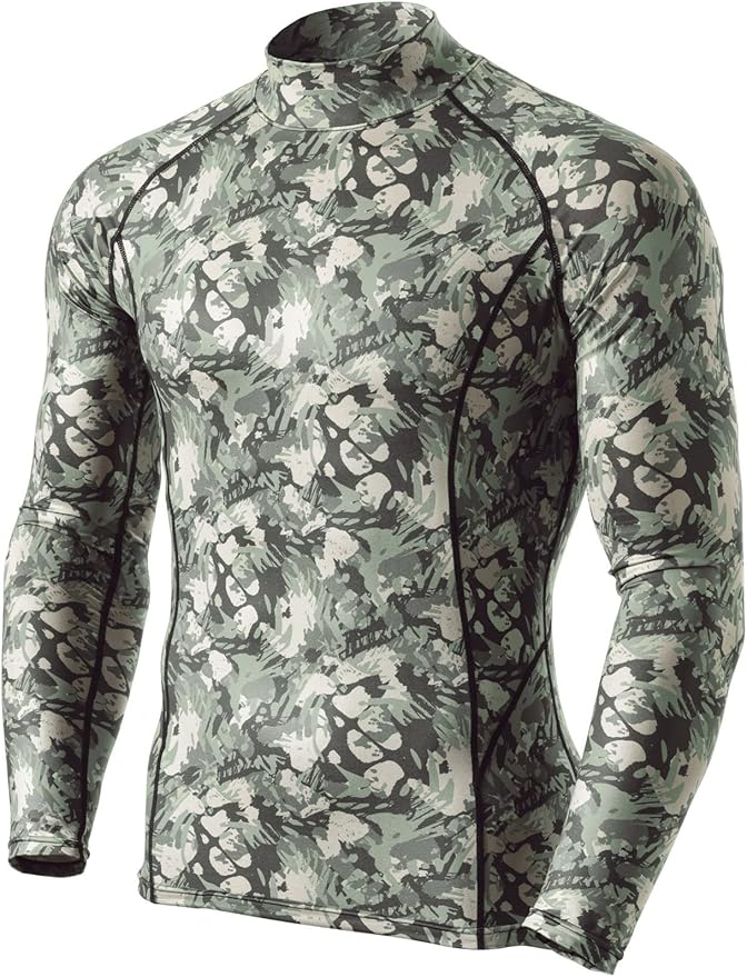 TSLA Men's Thermal Long Sleeve Compression Shirts, Mock/Turtleneck Winter Sports Running Base Layer Top