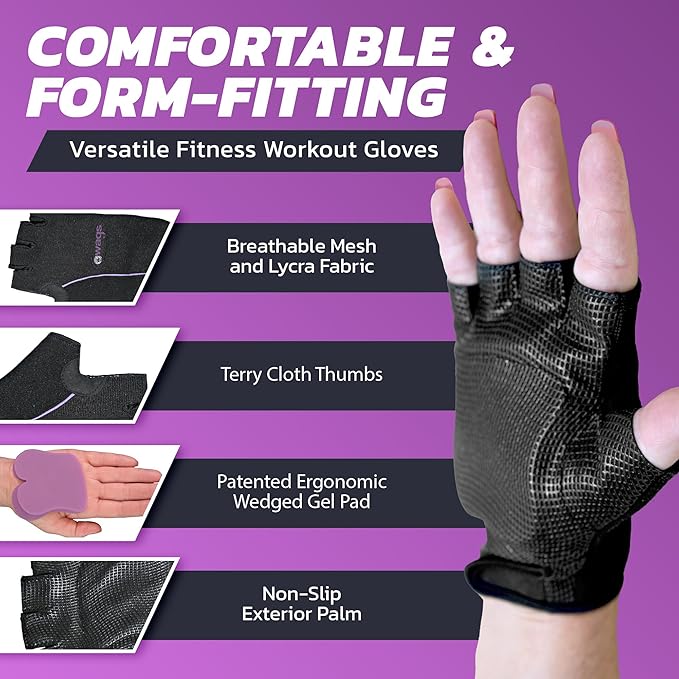 Fitness Gloves for Women & Men with Wrist Support, Workout & Strength Training Gloves, Gym Accessories for Ladies/Men, & Weight Lifting Gloves