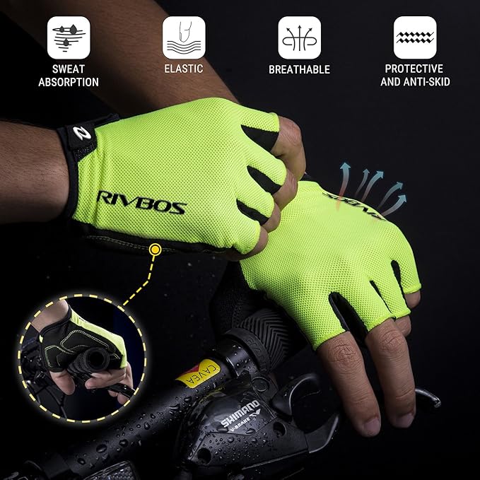 RIVBOS Cycling Gloves Bike Gloves for Men Women with Anti-Slip Shock-Absorbing Pad for Bicycle/Workout/Road Bike/Gym/Driving CHG001