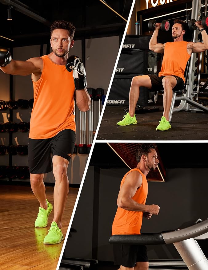 KEFITEVD Men's Workout Tank Tops Sleeveless Quick Dry UPF 80+ Summer Sun Shirts for Running Swim Gym Beach