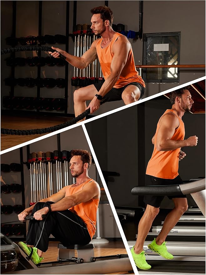 TACVASEN Men's Workout Tank Tops Sleeveless UPF 50+ Summer Sun Shirts Quick Dry for Running Swim Gym Beach