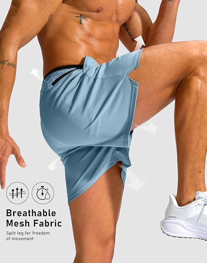 G Gradual Men's Running Athletic Shorts with Zipper Pocket 5"/ 7" Lightweight Quick Dry Gym Workout Shorts for Tennis Active