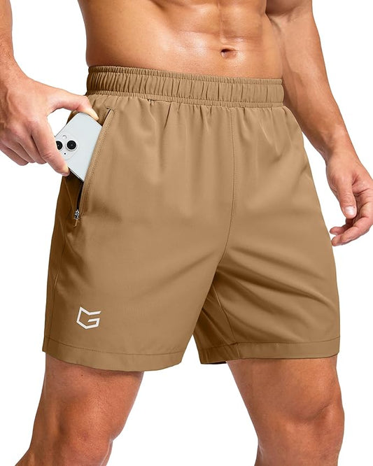 G Gradual Men's Athletic Running Shorts with Zipper Pockets Quick Dry 7"/ 5"/ 9" Workout Gym Shorts for Basketball Hiking