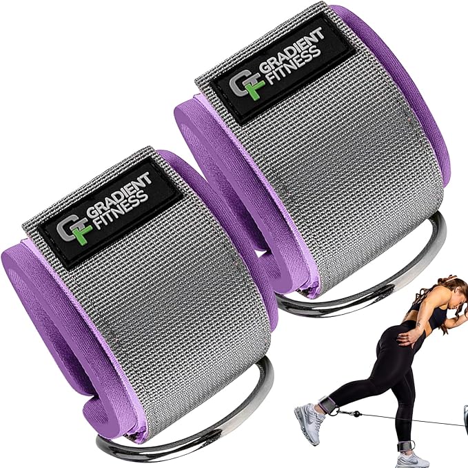 Gradient Fitness Ankle Straps (2 Pack) | Ankle Strap for Cable Machine, Ankle Bands for Working Out, Cable Ankle Strap