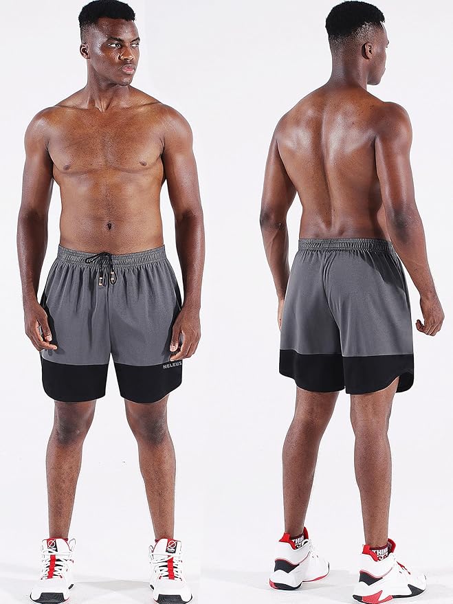 NELEUS Men's 2 in 1 Running Shorts with Liner,Dry Fit Workout Shorts with Pockets