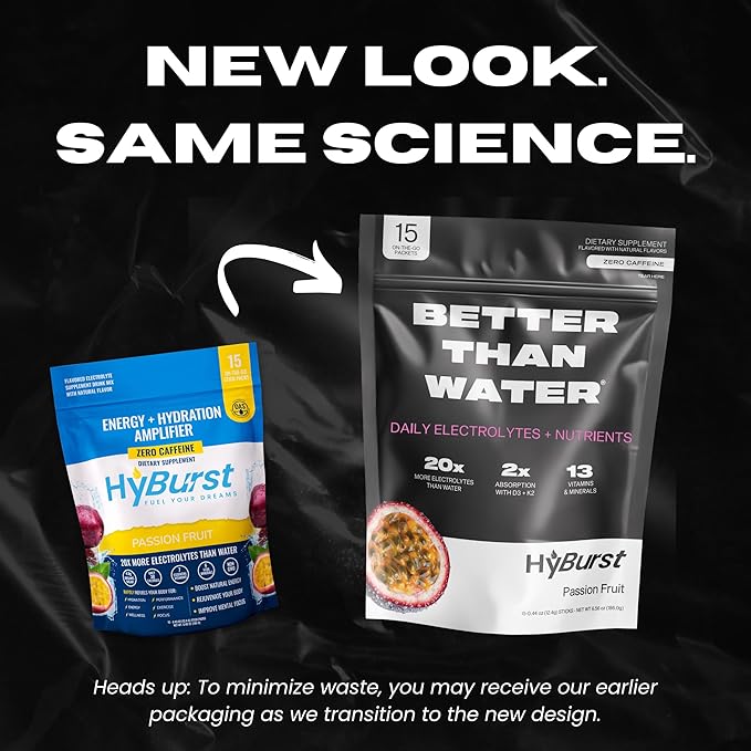 Electrolyte & Vitamin Supplement Powder, Drink Mix with B12, L-Theanine, D3, K2, Zinc, Magnesium, Potassium, Supports Calm Focus & Energy, Passion Fruit, 15 Pack