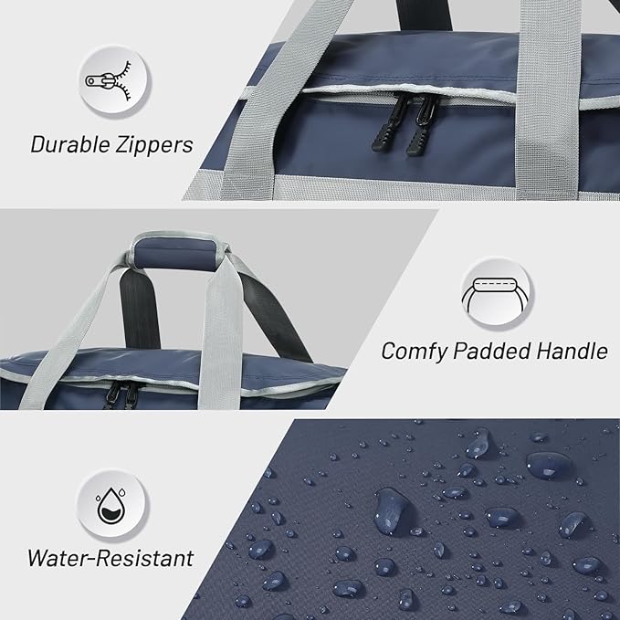 MIER Gym Bag for Men Large Duffel Backpack with Shoe Compartment, 60L Convertible Duffle Bags Weekender Overnight Bag for Gym Sports Travel, Blue