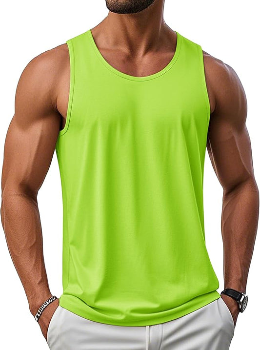 MAGCOMSEN Men's UPF 50+ Tank Top Gym Workout Sleeveless Muscle Shirts Sun Protection Cut Off Shirts Summer Sleeveless T Shirt